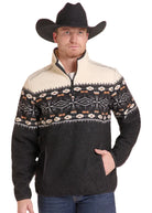 Panhandle Men's Black Aztec Border Pullover DM91C09258