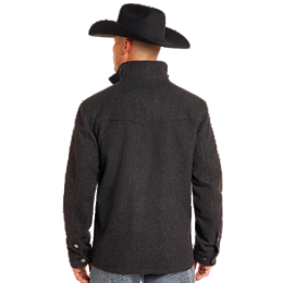 Men's Powder River Outfitters Heather Black Wool Coat 
