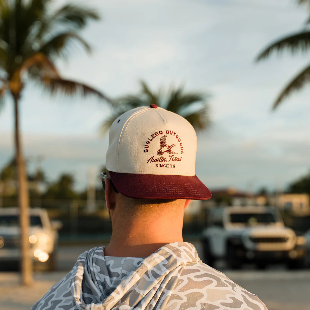 Men's Burlebo Cream and Maroon Classic Duck Cap C-CDUCK