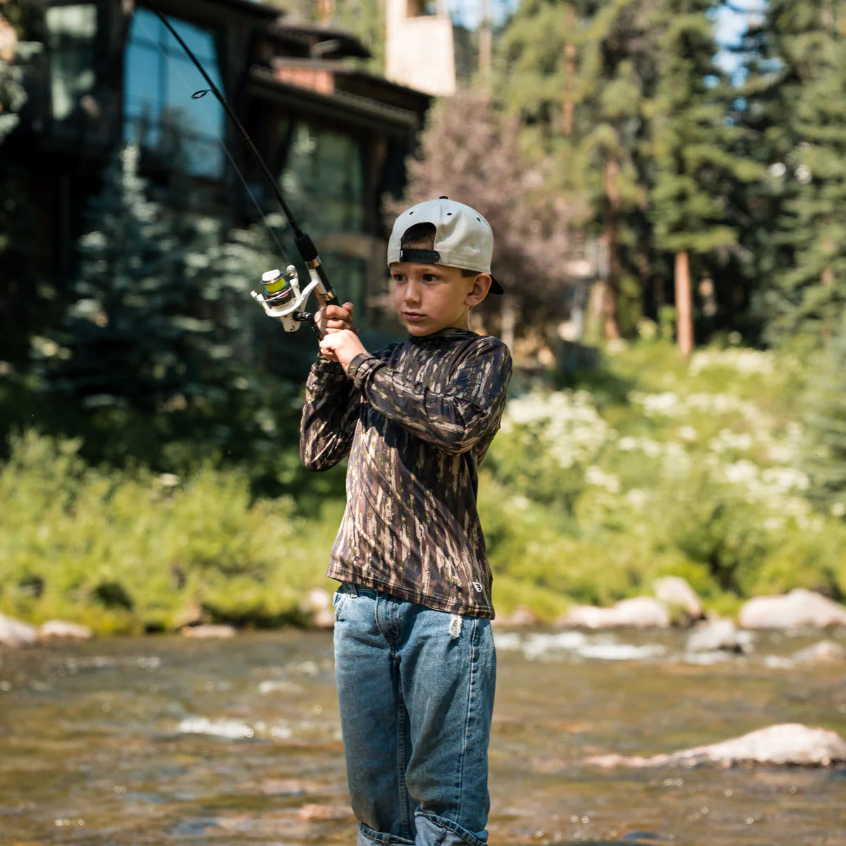 Boy's Burlebo Midland Camo Performance Hoodie Y-PH-MIDC