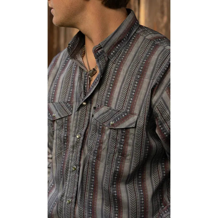 Men's Hooey Dos Sol Pearl Snap Shirt HT1763GYSP - Crazy House Western Wear