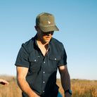Poncho Men's Navy The Del Mar Short Sleeve Snap Shirt 