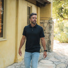 Men's Burlebo Black Performance Polo PP-BLK