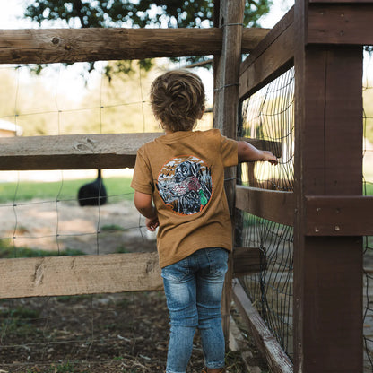 Boy's Burlebo Short Sleeve Tee Duck and Dogs Light Brown Y-SST-DKDG-LB