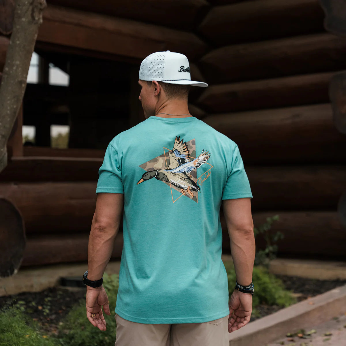 Men's Burlebo Cyan Pintail Triangle Duck Short Sleeve T-shirt SST-PTRI-CYN