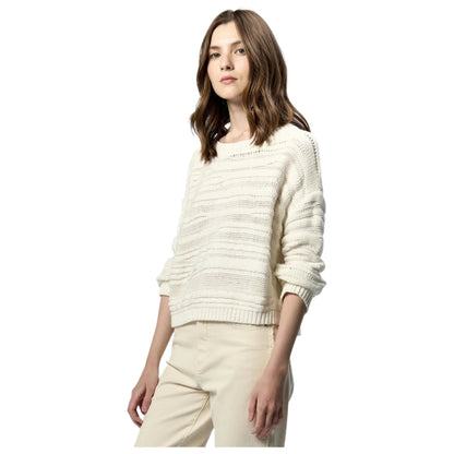 Women's DearJohn Anneli Crew Neck Relaxed Fit Sweater DSW3159WHT