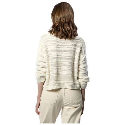 Women's DearJohn Anneli Crew Neck Relaxed Fit Sweater DSW3159WHT