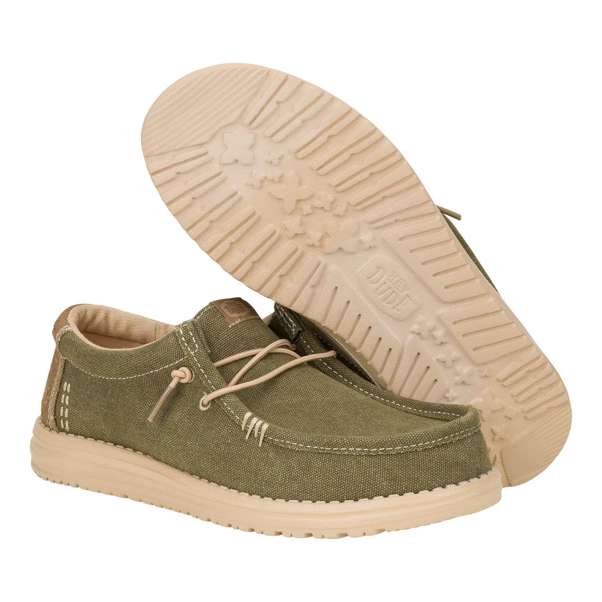 Men's Hey Dude Wally Workwear Dusky Green and Irish Cream 43084-3YT