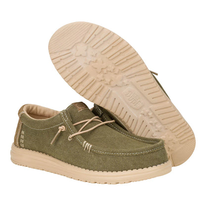 Men's Hey Dude Wally Workwear Dusky Green and Irish Cream 43084-3YT