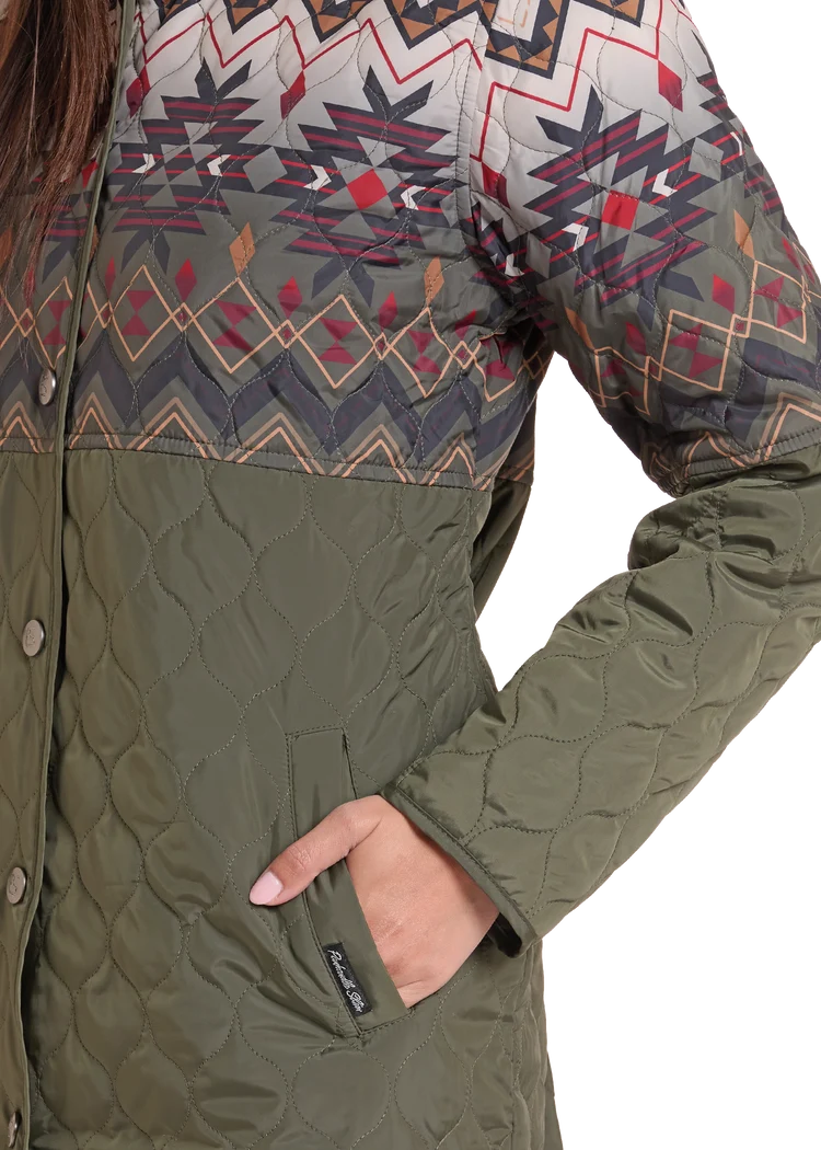 Panhandle Women's Green Quilted Border Jacket DW92C09307