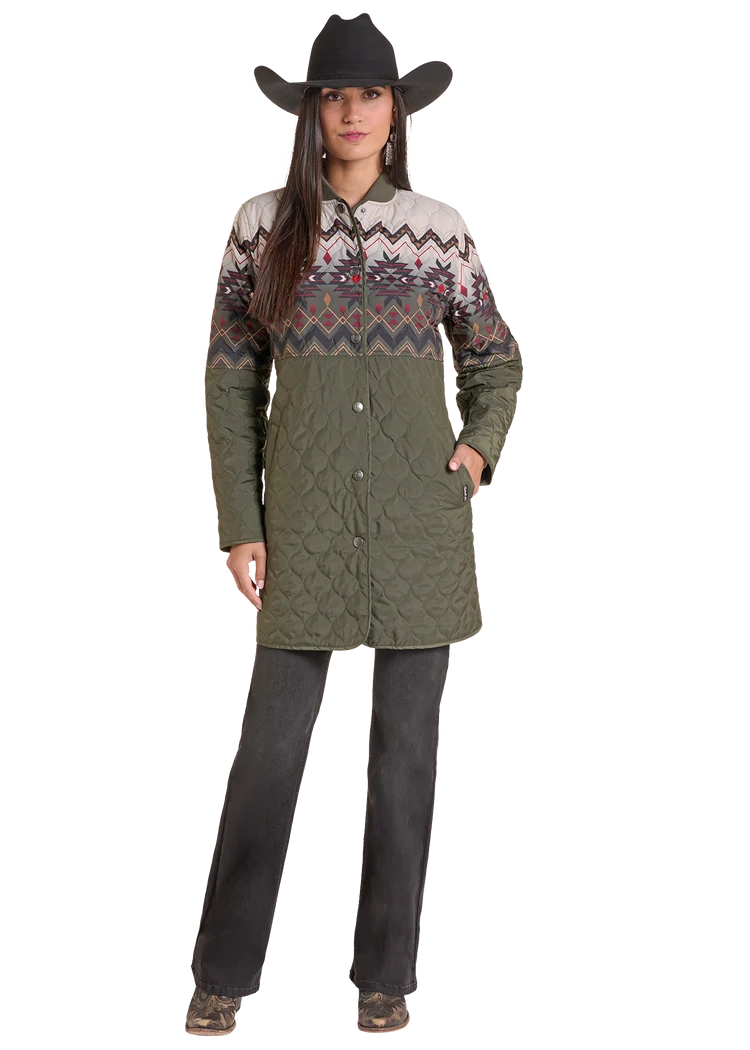 Panhandle Women's Green Quilted Border Jacket DW92C09307