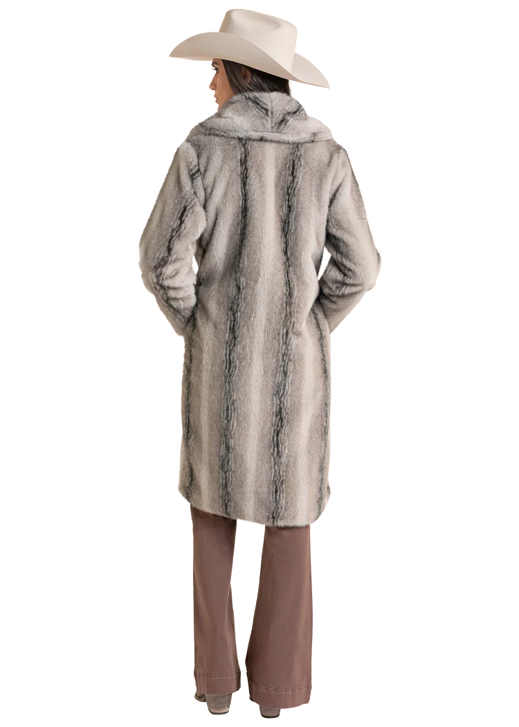Panhandle Women's Grey Faux Fur Coat DW92C09321