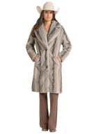 Panhandle Women's Grey Faux Fur Coat DW92C09321