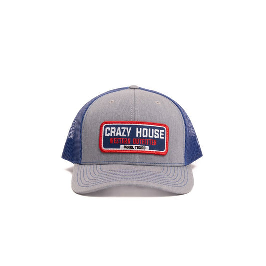 Crazy House Unisex Grey and Blue Cap with Outfitter Patch - Crazy House Western Wear