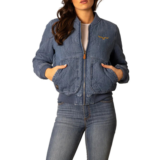 Women's Kimes Ranch Light Indigo Marino Bomber Jacket