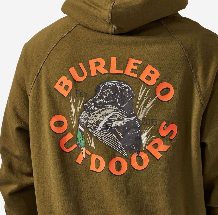 Burlebo Men's Hunter Green Duck Down Fleece Hoodie FH-DUCKD-HNTG