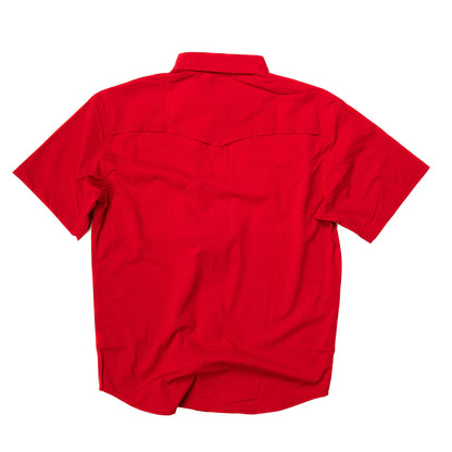 Men's Poncho Red Pearl Snap Shirt Chilton-Red - Crazy House Western Wear