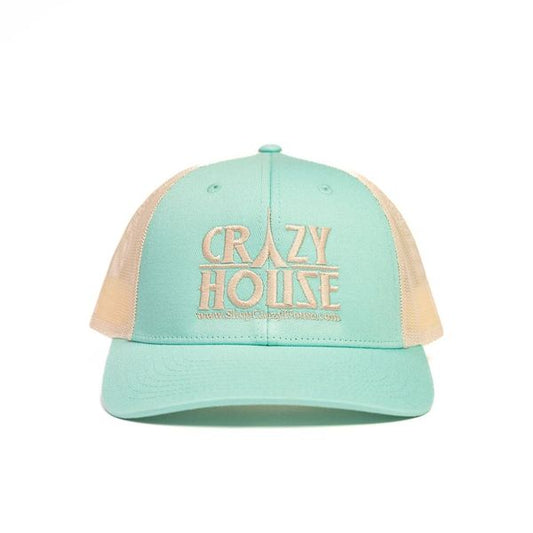 Light Blue Trucker Snapback with Crazy House Stitching