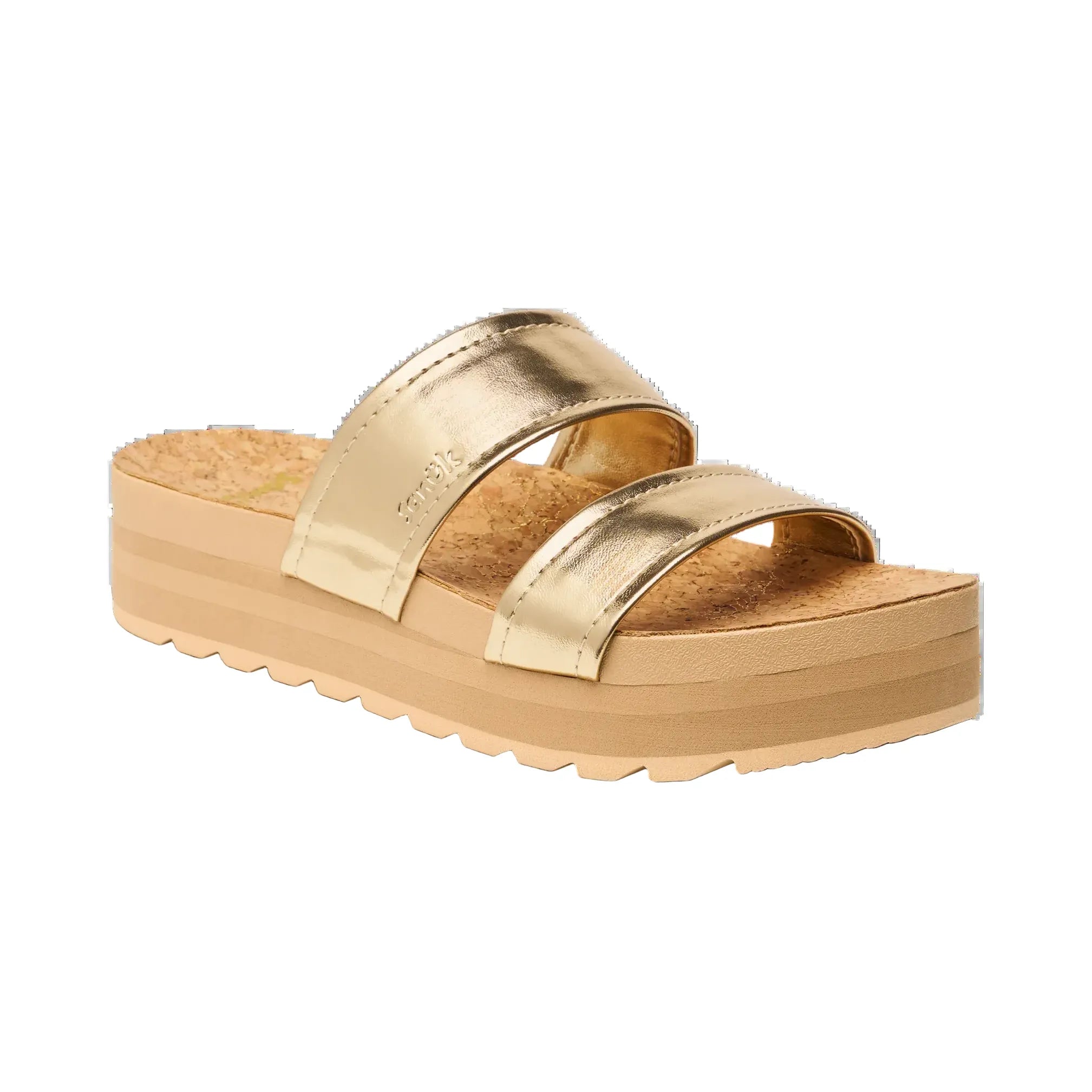 Women's Sanuk Gold Alt-itude Open Toe Platform Sandals 1234571-GOLD
