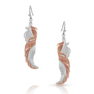Women's Montana Silversmiths Twisted Rose Feather Earrings ER4579RG
