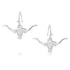 Women's Montana Silversmiths Out West Longhorn Earrings ER6139