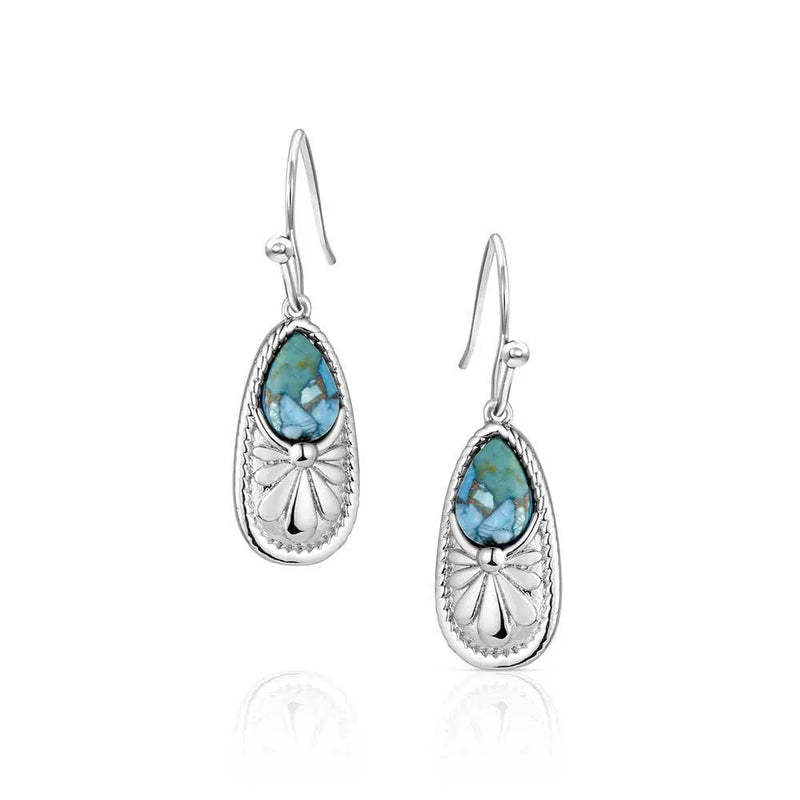 Women's Montana Silversmiths Pointed Path Turquoise Earrings ER6400