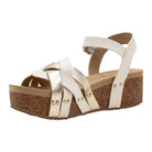 Women's Very Volatile White and Gold Wedges PV1043-PLAT - Crazy House Western Wear