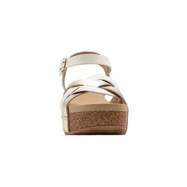 Women's Very Volatile White and Gold Wedges PV1043-PLAT - Crazy House Western Wear