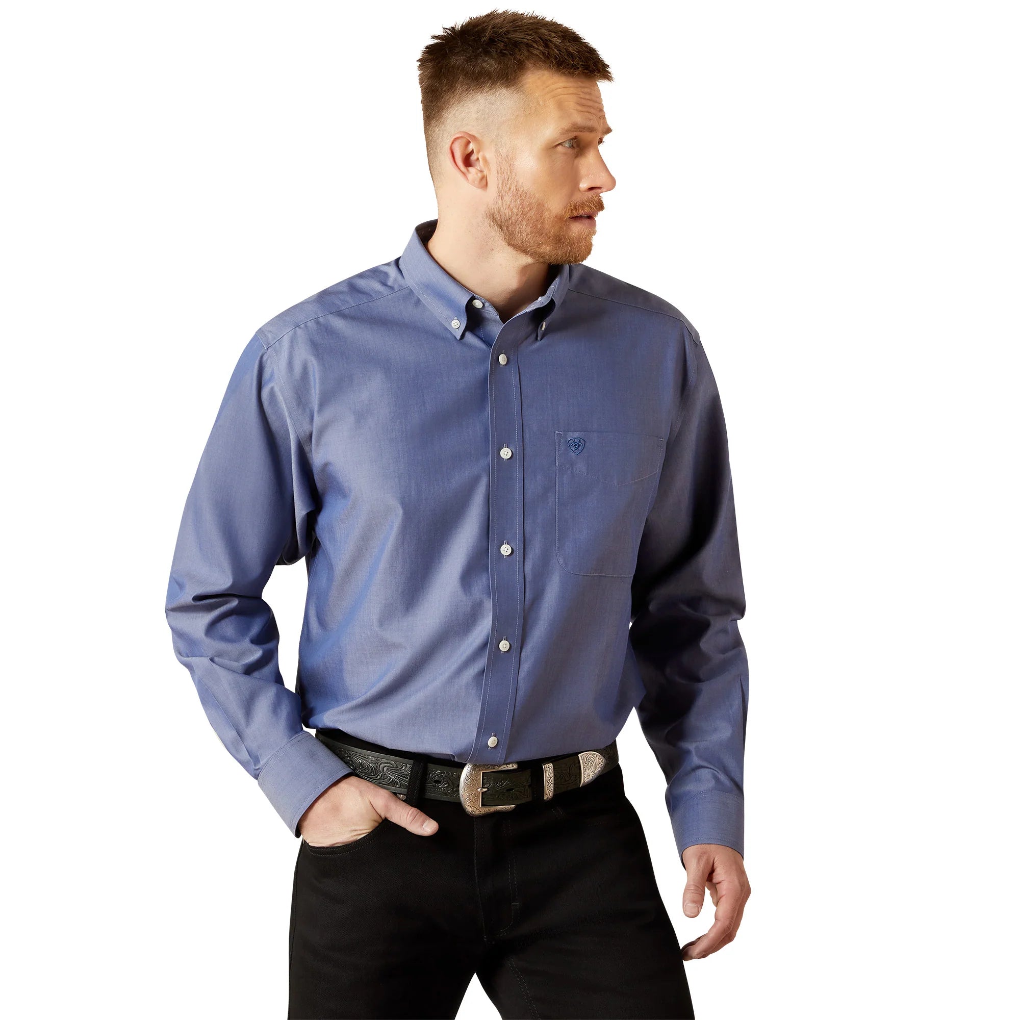 Men's Ariat Wrinkle Free Solid Pinpoint Oxford Classic Fit Shirt 10065842