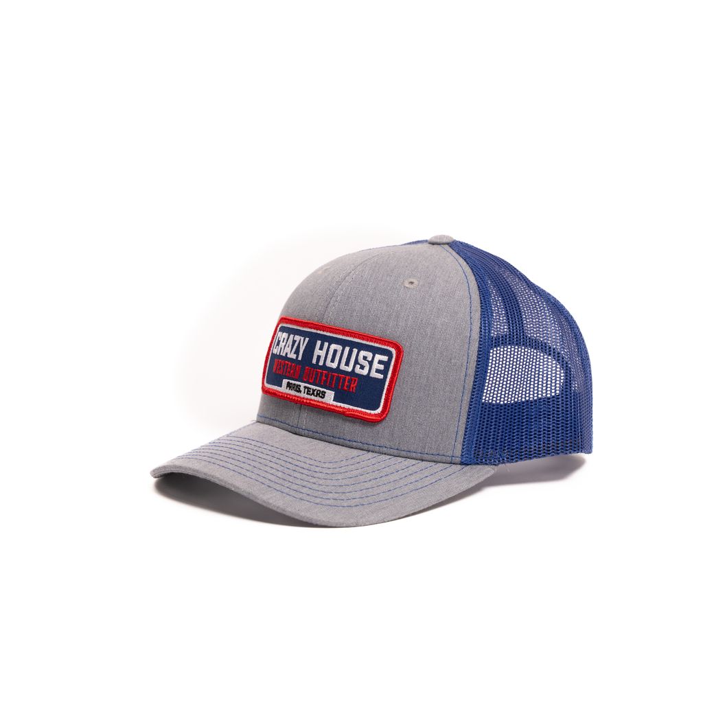 Crazy House Unisex Grey and Blue Cap with Outfitter Patch - Crazy House Western Wear