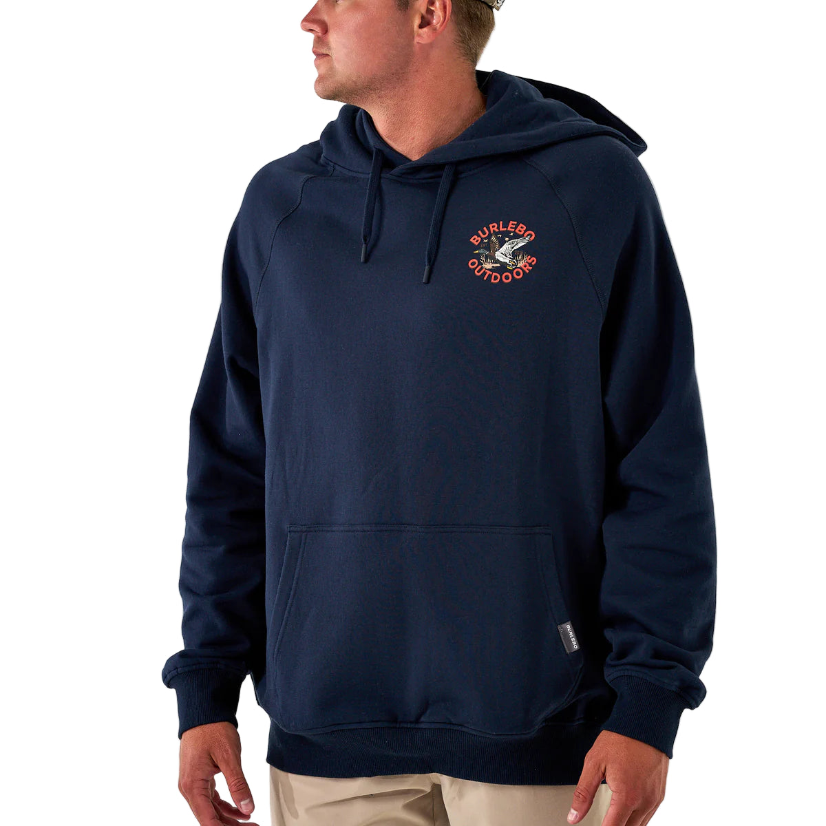 Men's Burlebo Navy Old School Duck Hunt Fleece Hoodie 