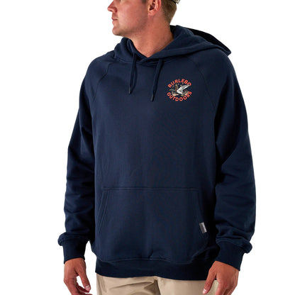 Men's Burlebo Navy Old School Duck Hunt Fleece Hoodie 