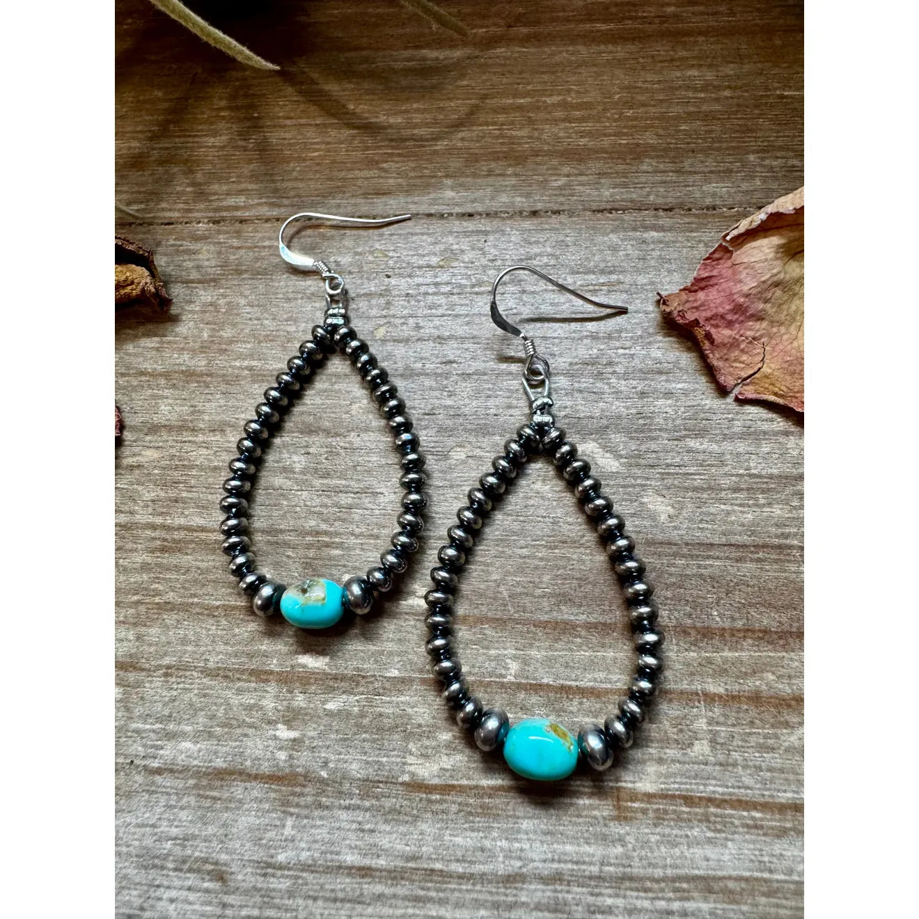 Bijoux Fab Sleeping Beauty Turquoise Teardrop Earrings - Sterling Silver EAR-TEAR-059-SLE