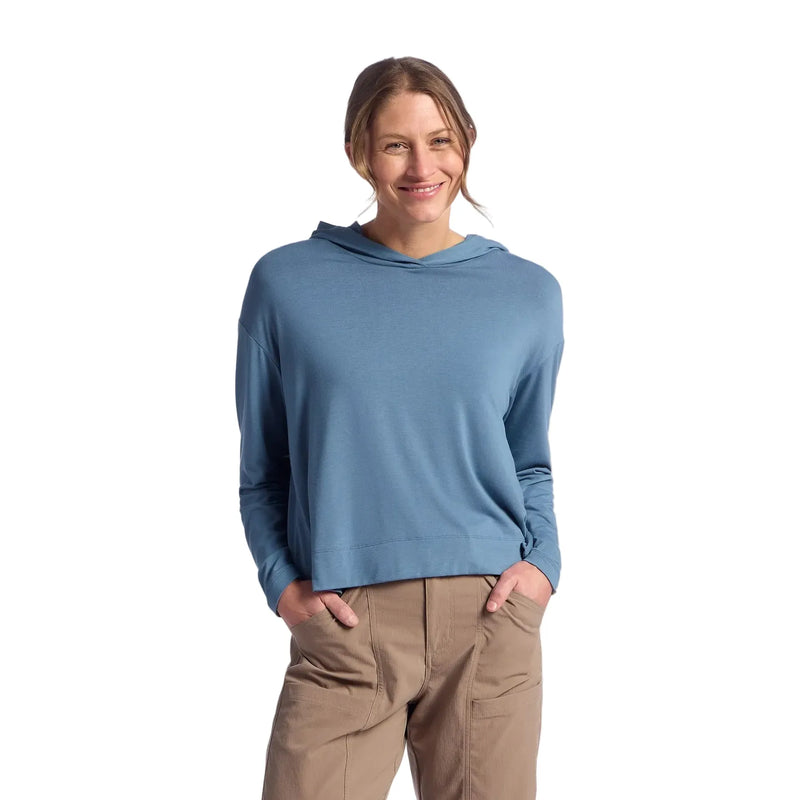 Women's Free Fly Pacific Blue Bamboo Shade Crossover Hoodie FF612-421