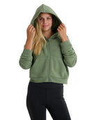 Free Fly Heather Olivine Bamboo North Coast Fleece Full Zip Hoodie FF667-C027