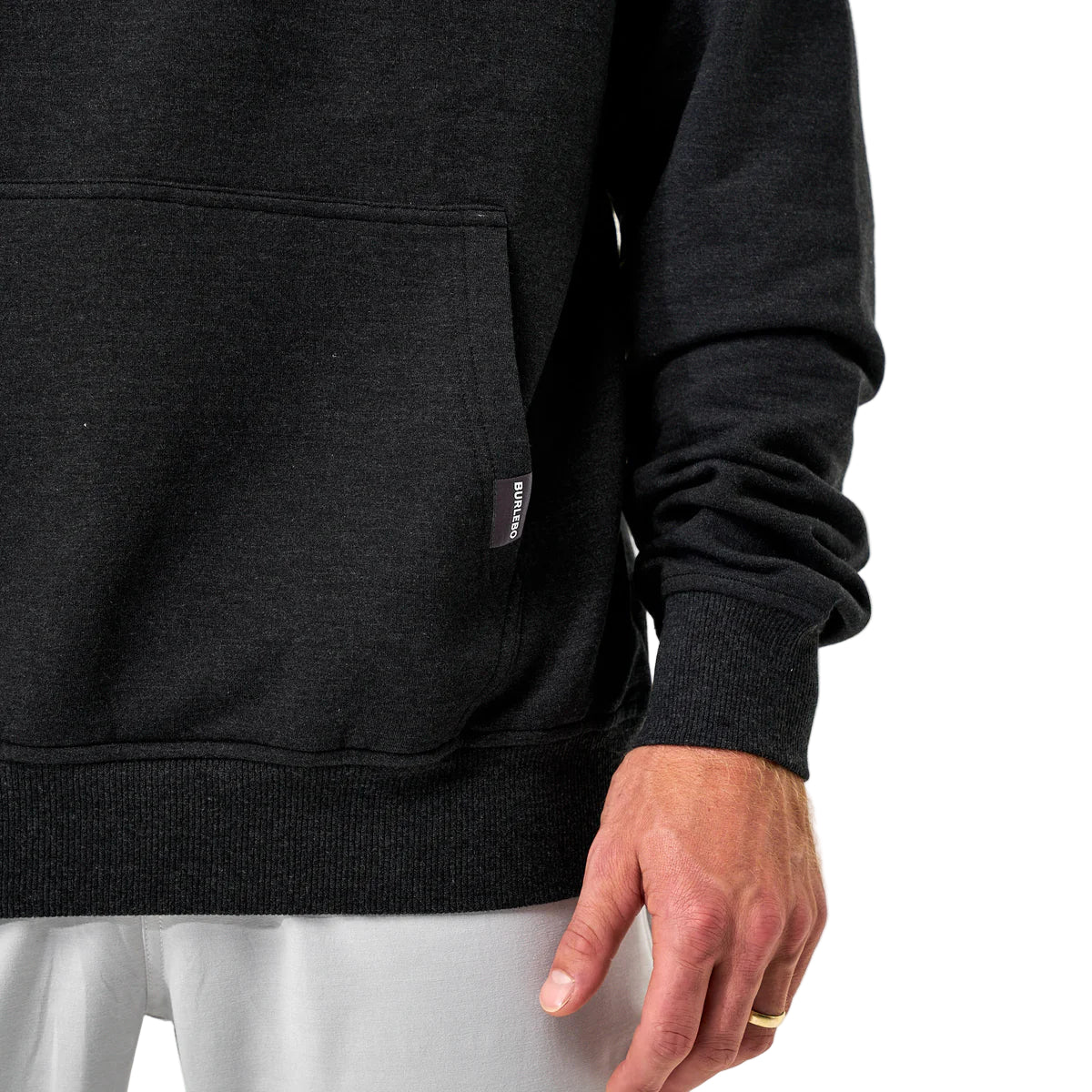 Men's Burlebo Heather Black Fleece Camo Signature Logo Hoodie 
