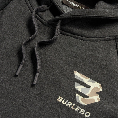 Men's Burlebo Heather Black Fleece Camo Signature Logo Hoodie 