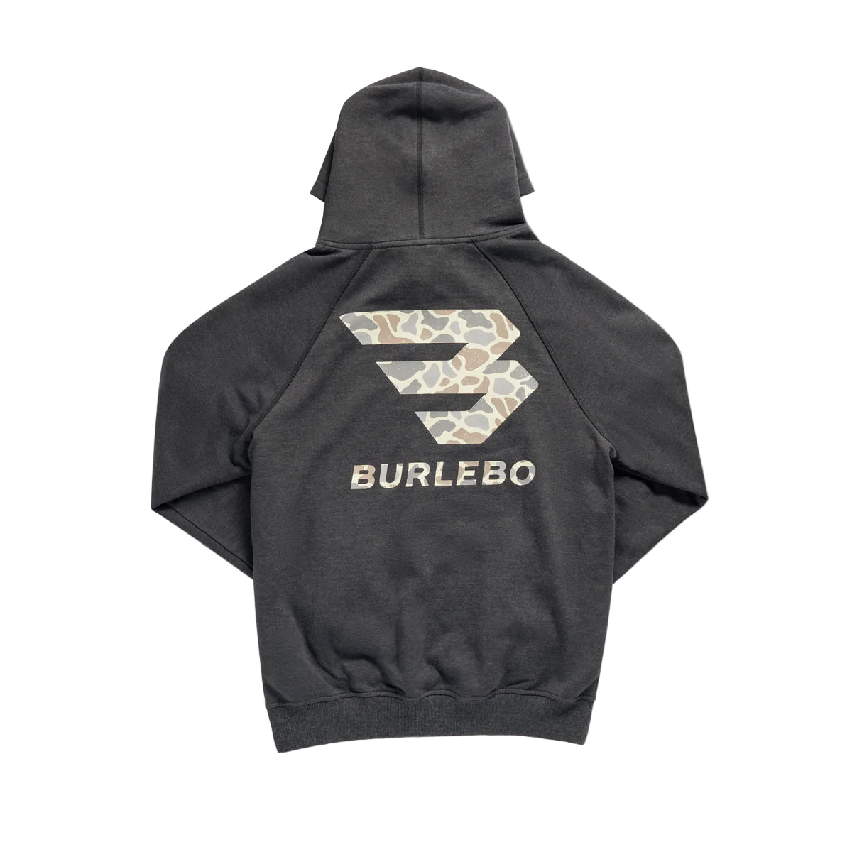 Men's Burlebo Heather Black Fleece Camo Signature Logo Hoodie 