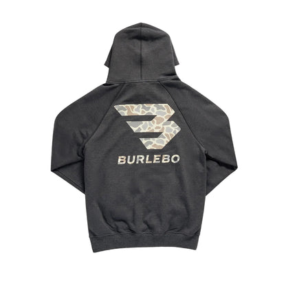 Men's Burlebo Heather Black Fleece Camo Signature Logo Hoodie 