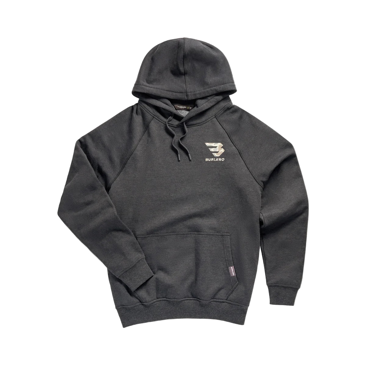 Men's Burlebo Heather Black Fleece Camo Signature Logo Hoodie 