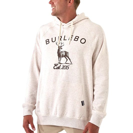 Men's Burlebo Whitetail Deer Camo Heather Oatmeal Fleece Hoodie