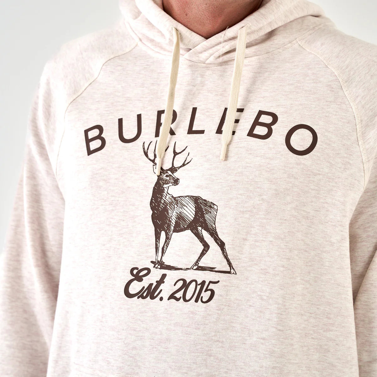 Men's Burlebo Whitetail Deer Camo Heather Oatmeal Fleece Hoodie