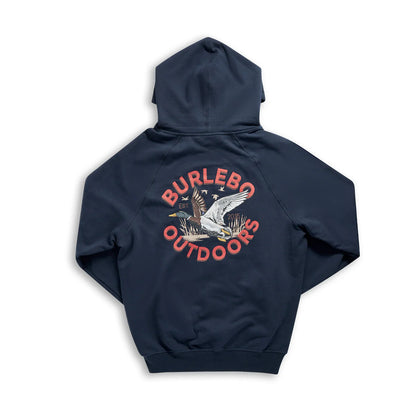 Men's Burlebo Navy Old School Duck Hunt Fleece Hoodie 