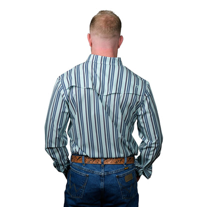 Men's Ferrell "The Jackson" in Blue Long Sleeve Snap Shirt FPL1002587