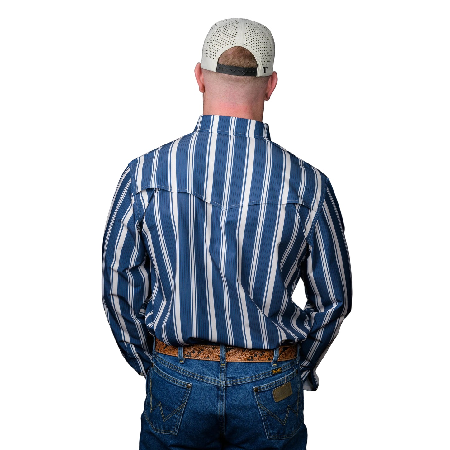 Men's Ferrell "The Atlas" in Blue Long Sleeve Snap Shirt FPL1002590