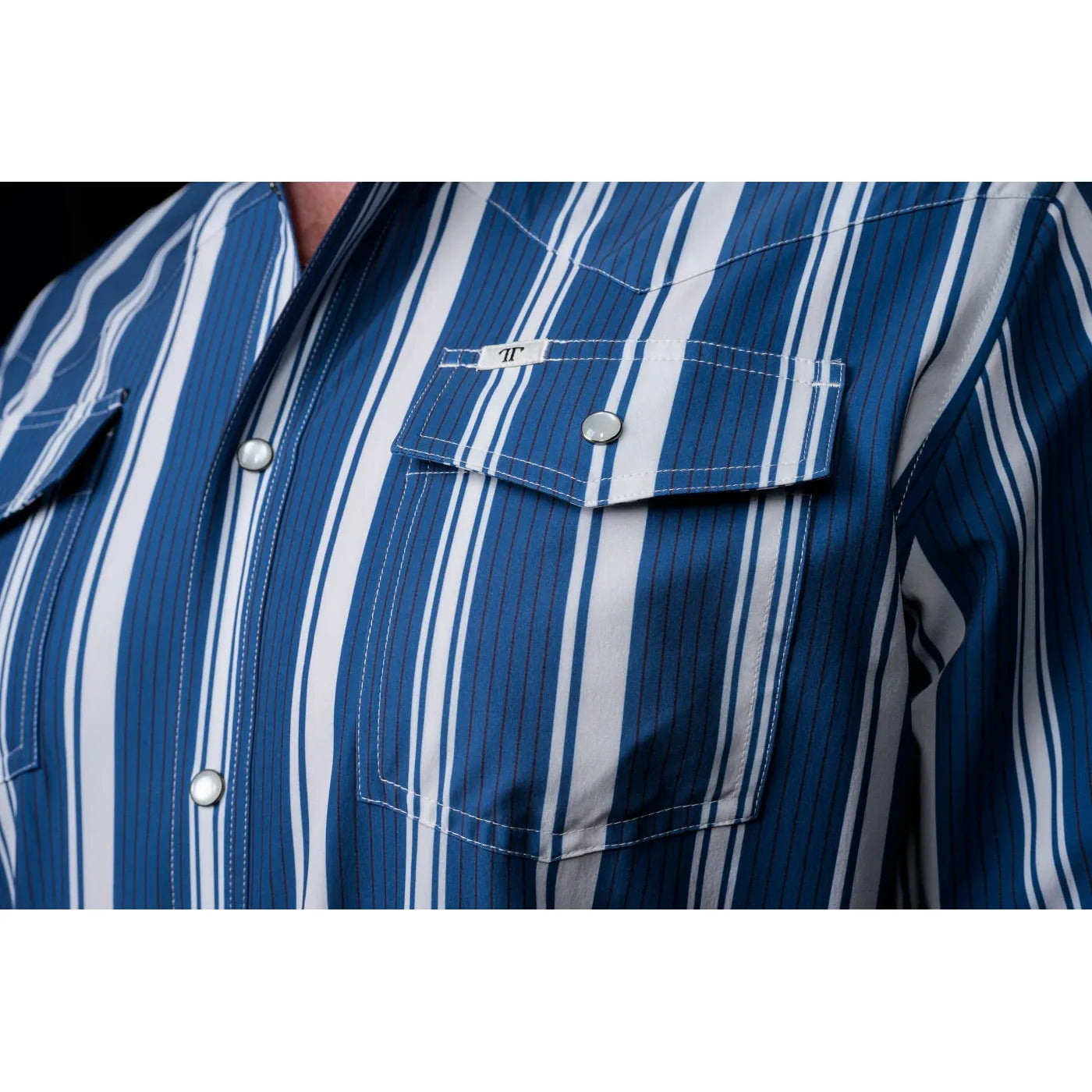 Men's Ferrell "The Atlas" in Blue Long Sleeve Snap Shirt FPL1002590