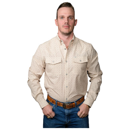 Men's Ferrell The Collin in Cream - Long Sleeve Snap Shirt FPL1002596 - Crazy House Western Wear