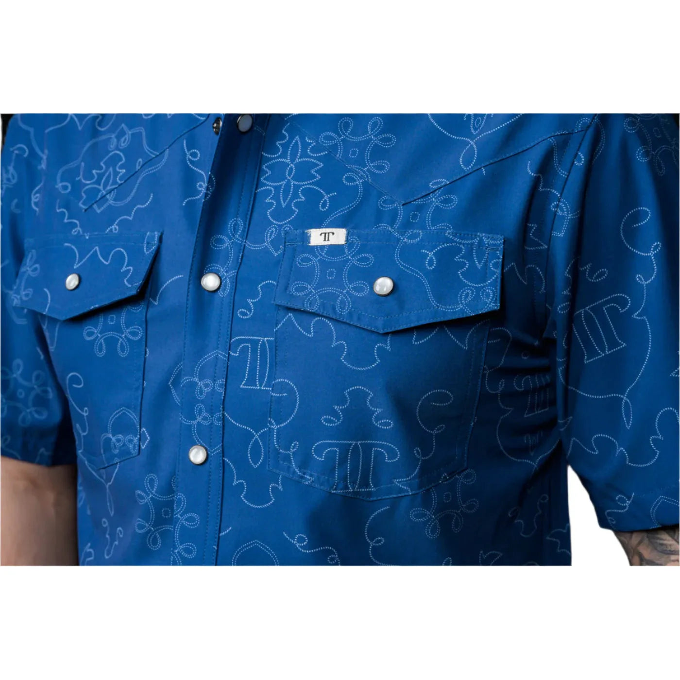 Men's Ferrell "The Carson" In Blue Short Sleeve Snap FPS1002563 - Crazy House Western Wear