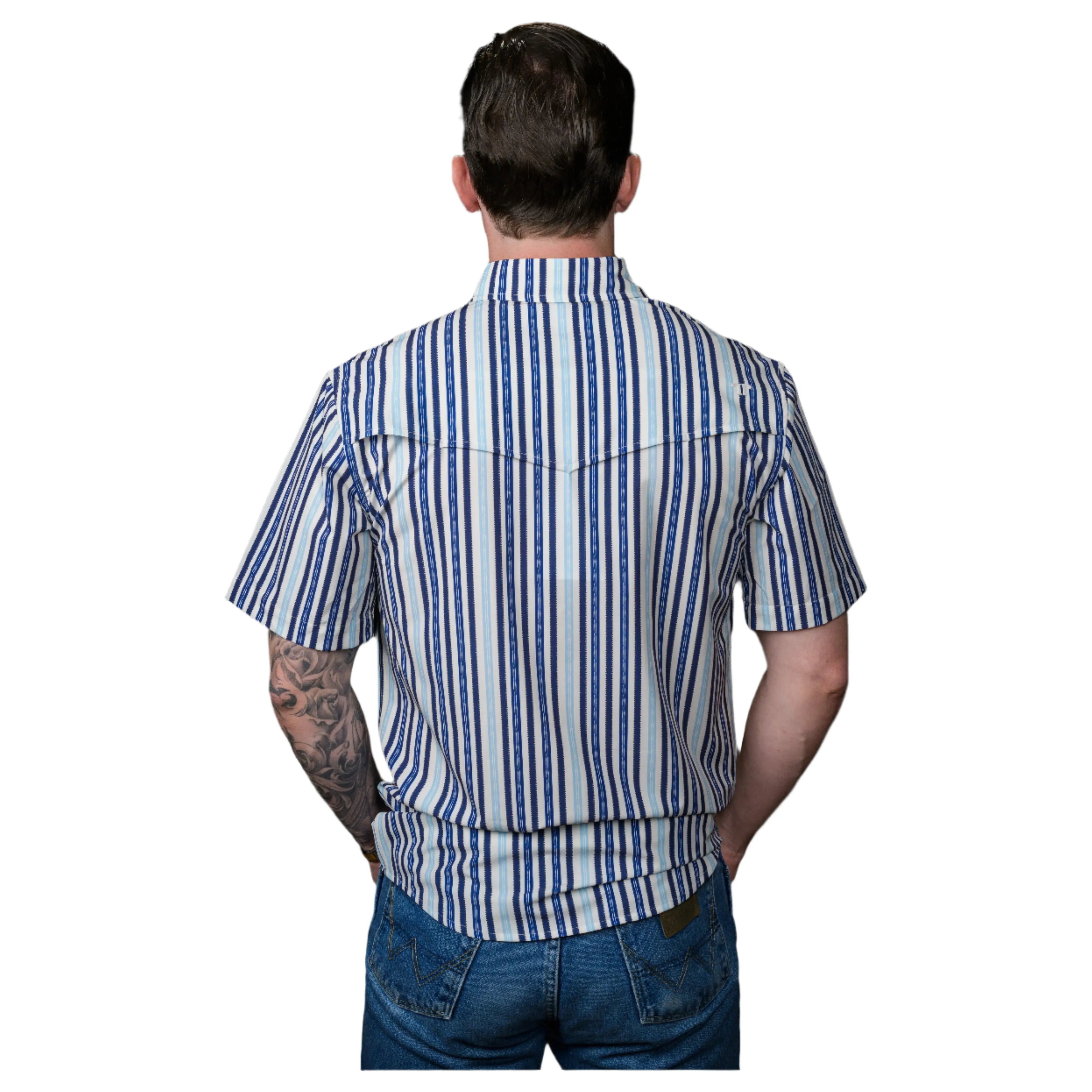 Men's Ferrell "The Wyatt" Blue Short Sleeve Snap FPS1002595 - Crazy House Western Wear