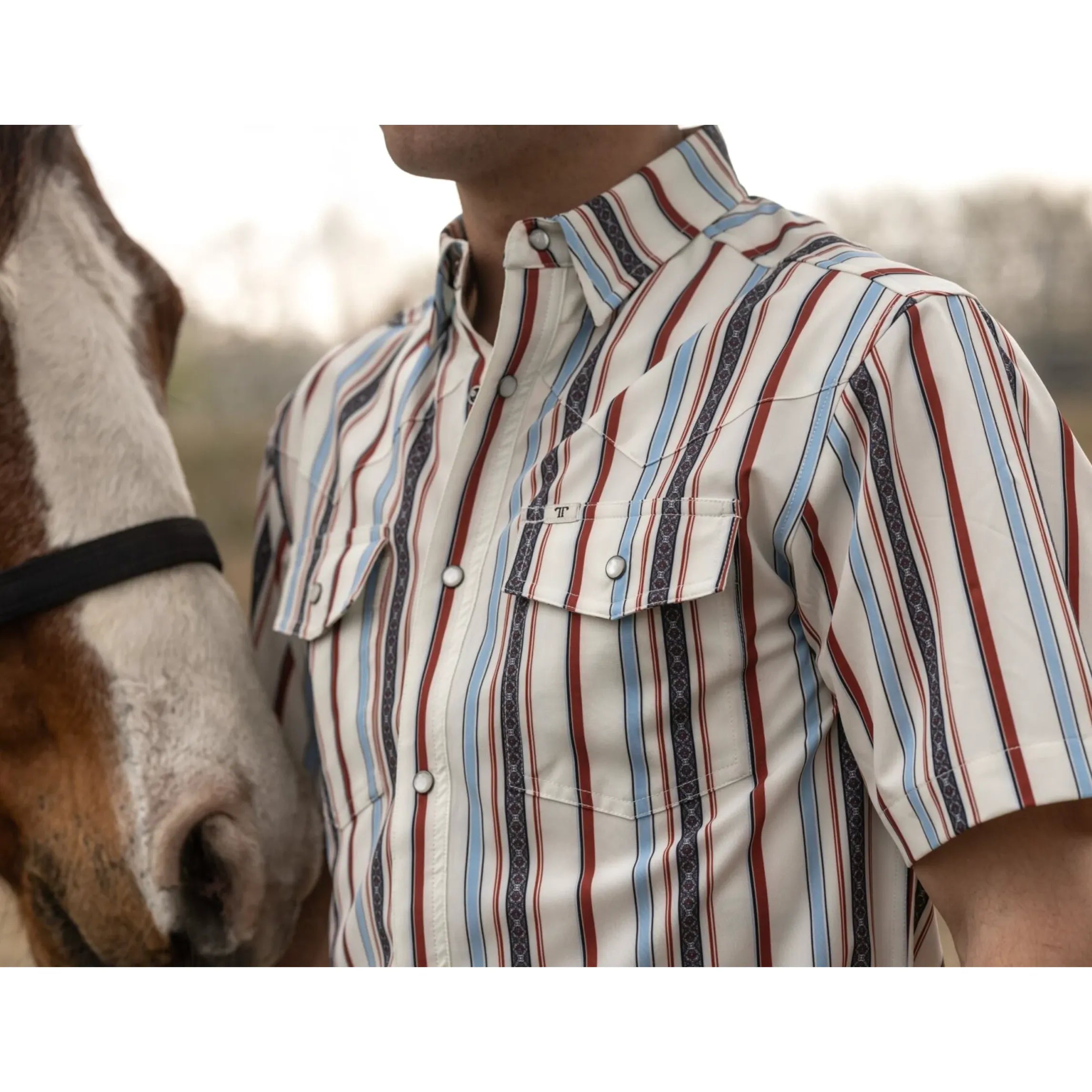 Men's Ferrell White Short Sleeve Snap "The Brooks" Shirt FPS1026002